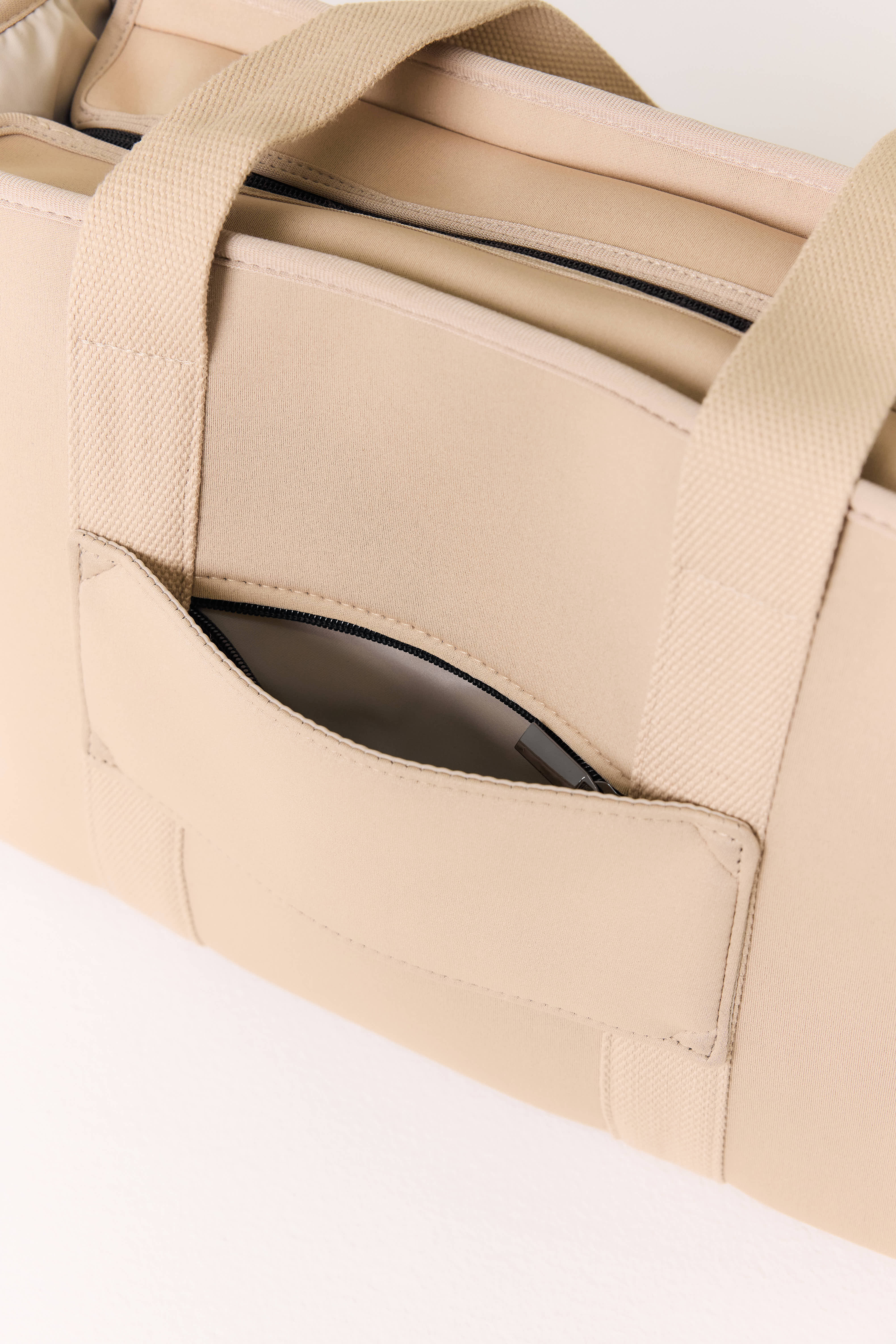 Rover (Almond) Medium Neoprene Tote - With Zip Closure - Image 4