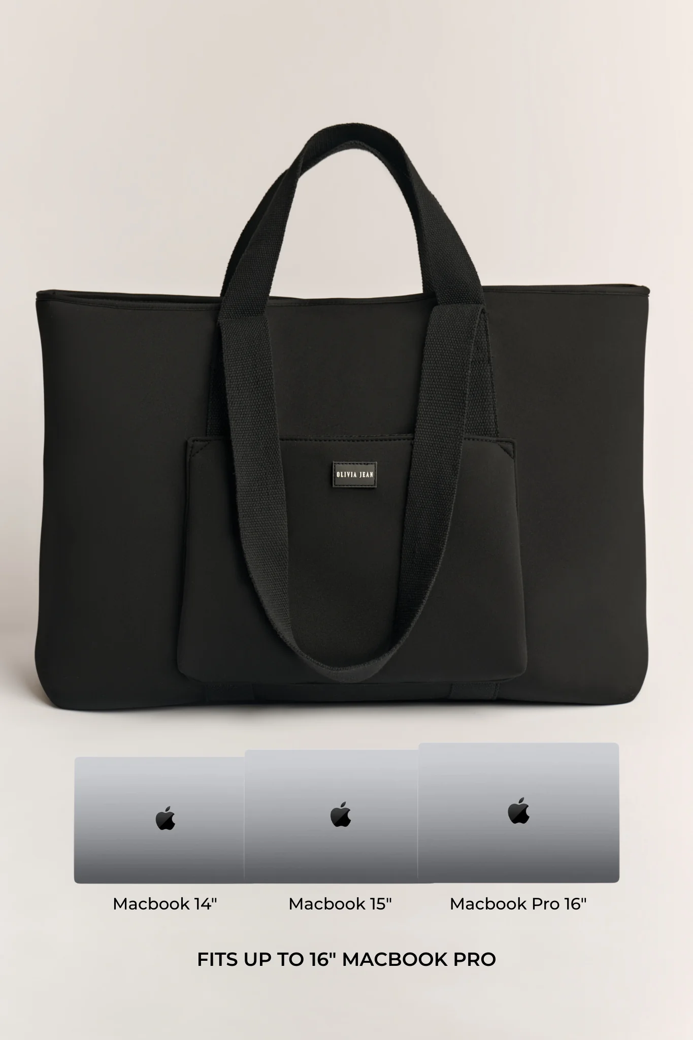 Rover (Black) XL Neoprene Tote - With Zip Closure - Image 7