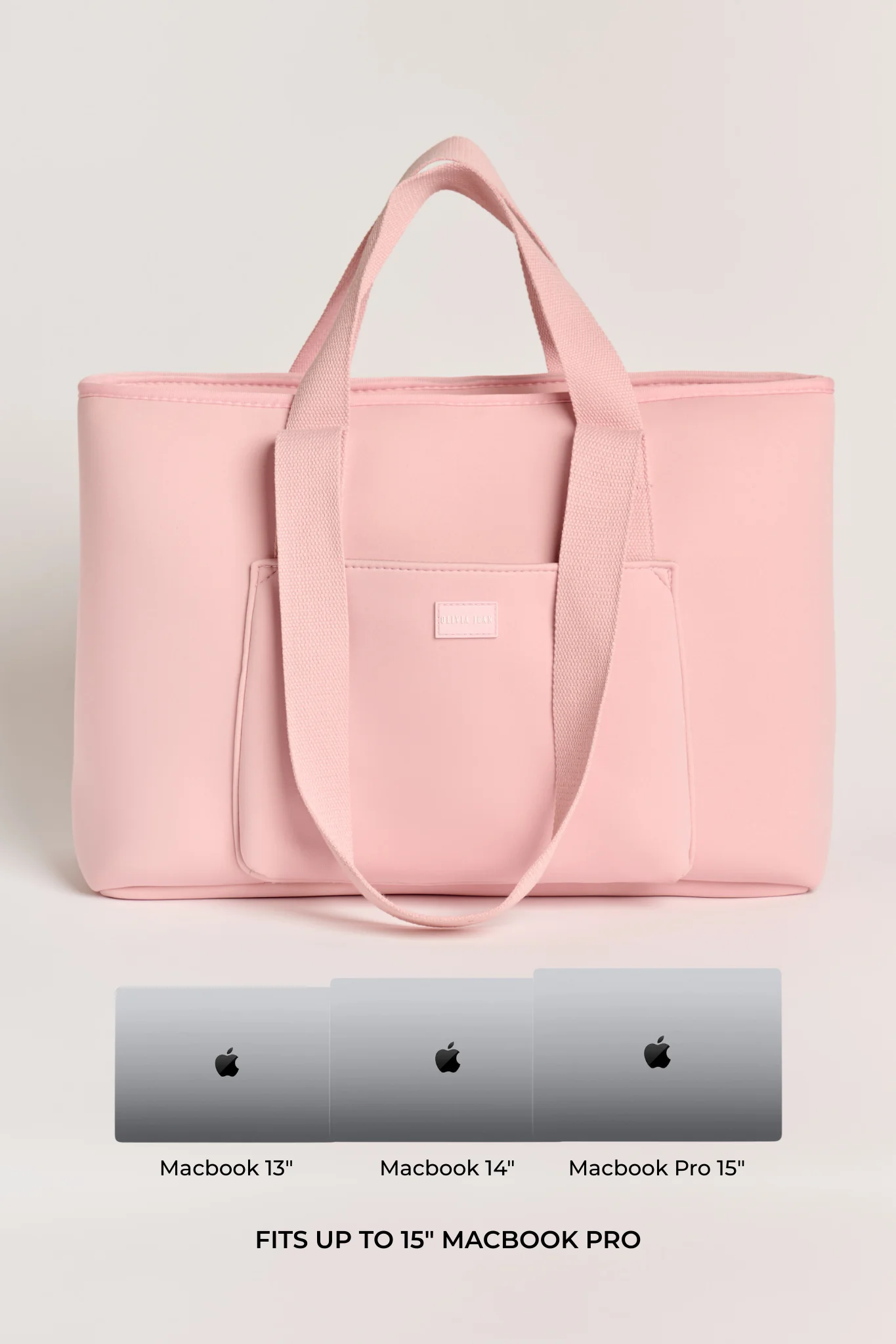 Rover (Blush) Large Neoprene Tote - With Zip Closure - Image 7