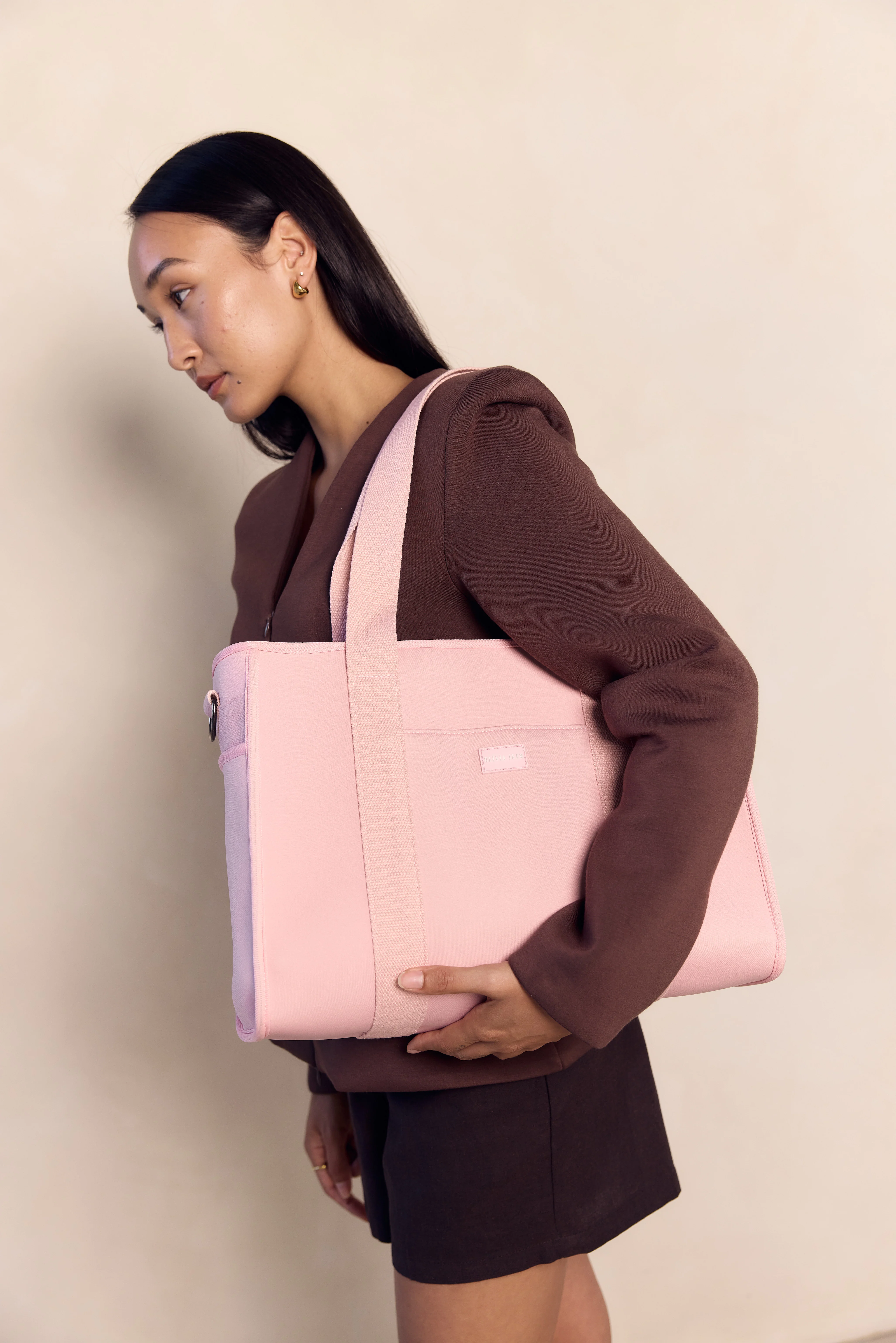 Rover (Blush) Medium Neoprene Tote - With Zip Closure - Image 6
