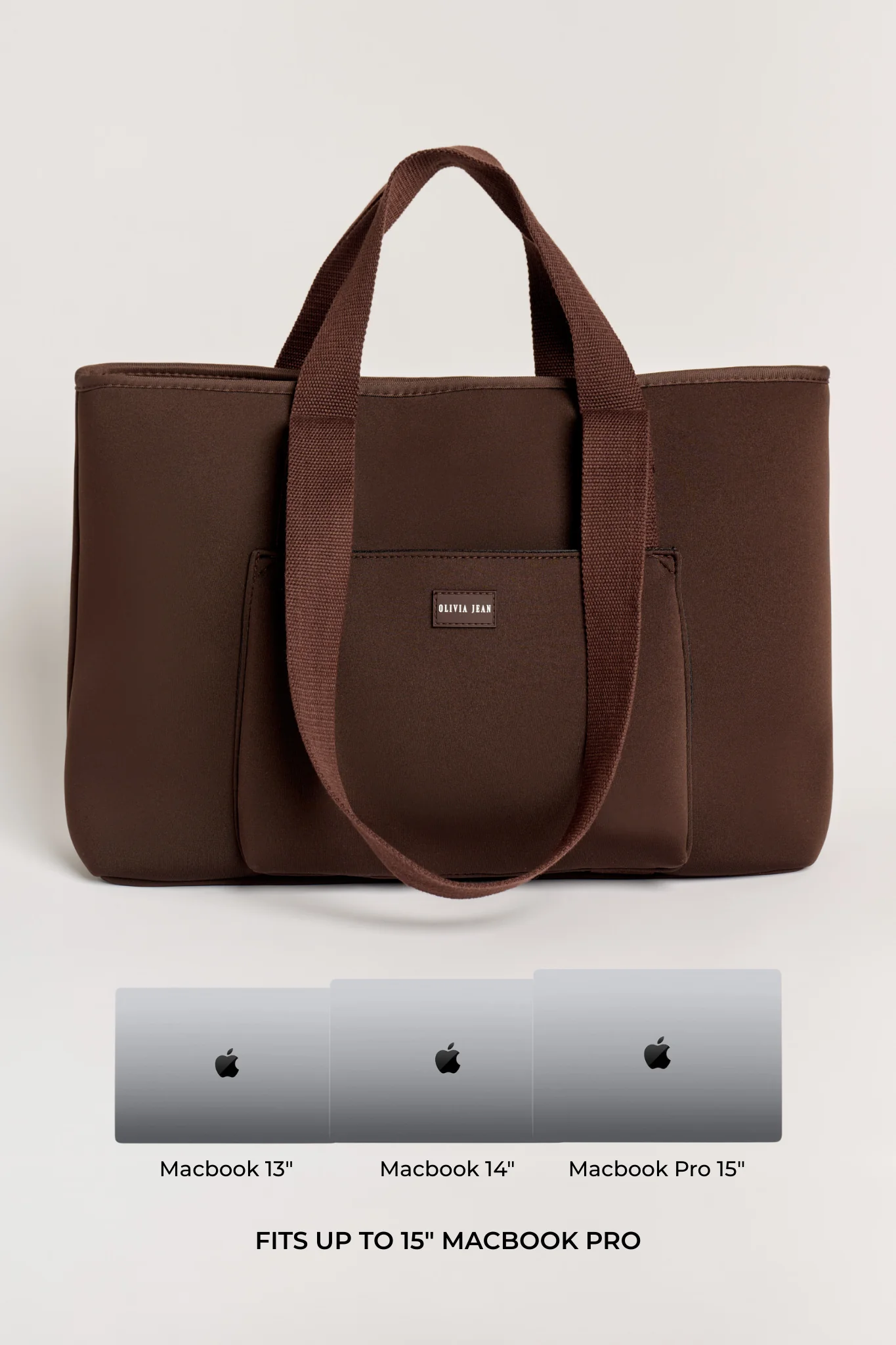 Rover (Chocolate) Large Neoprene Tote - With Zip Closure - Image 7