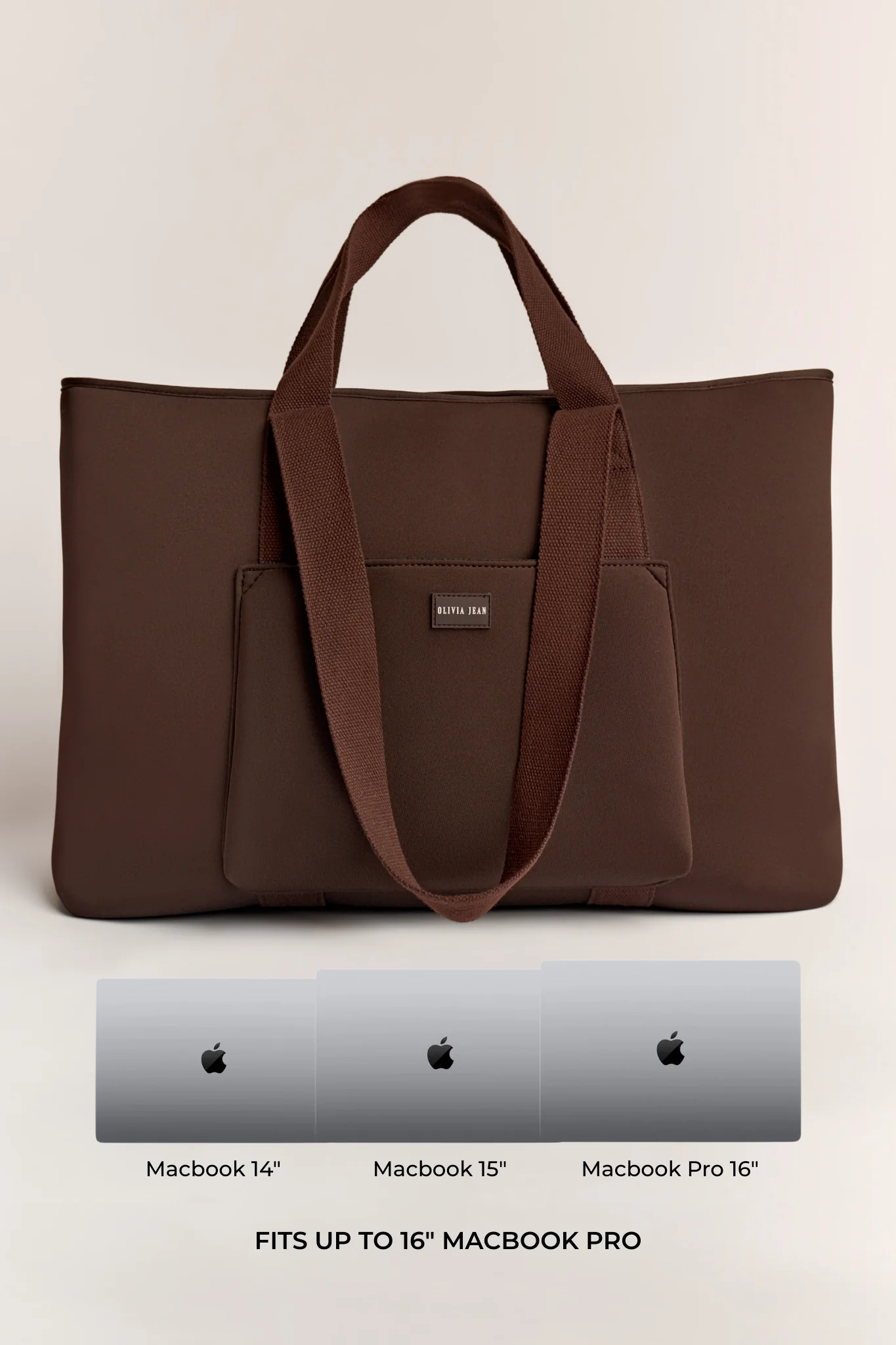 Rover (Chocolate) XL Neoprene Tote - With Zip Closure - Image 7