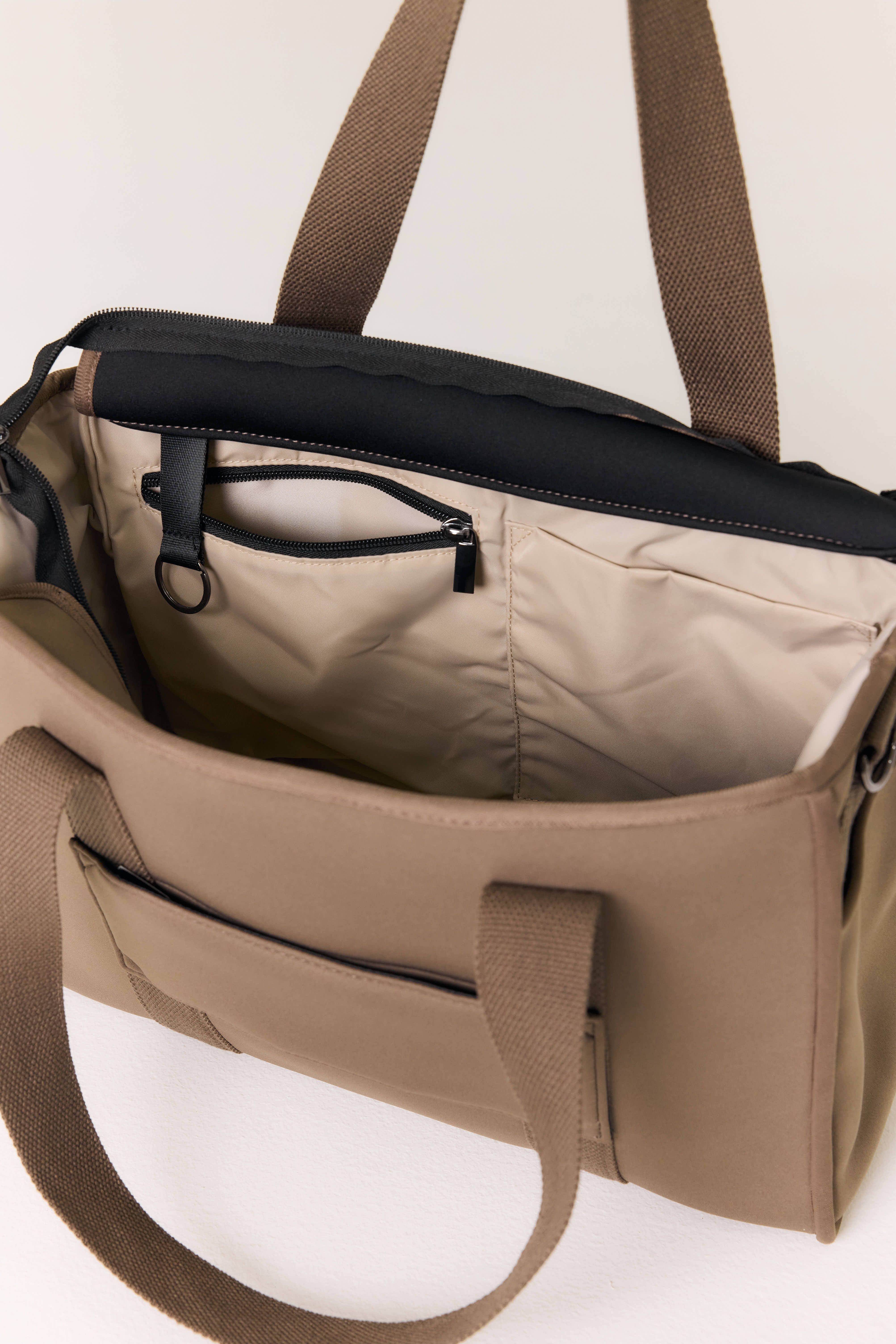Rover (Taupe) Medium Neoprene Tote - With Zip Closure - Image 3