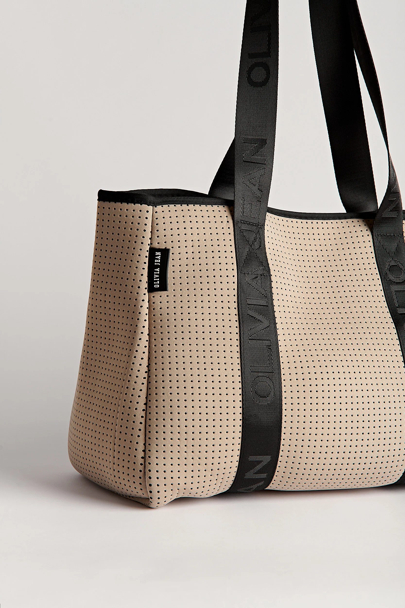 Signature (Beige) Neoprene Tote Bag - Image 4